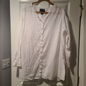 Tahari XL linen tunic top